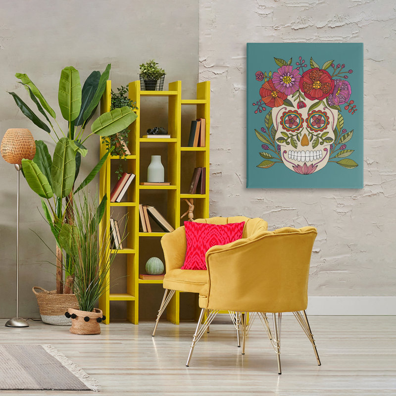 "Floral Sugar Skull" par Valentina Harper, H 40 po x l 30 po
