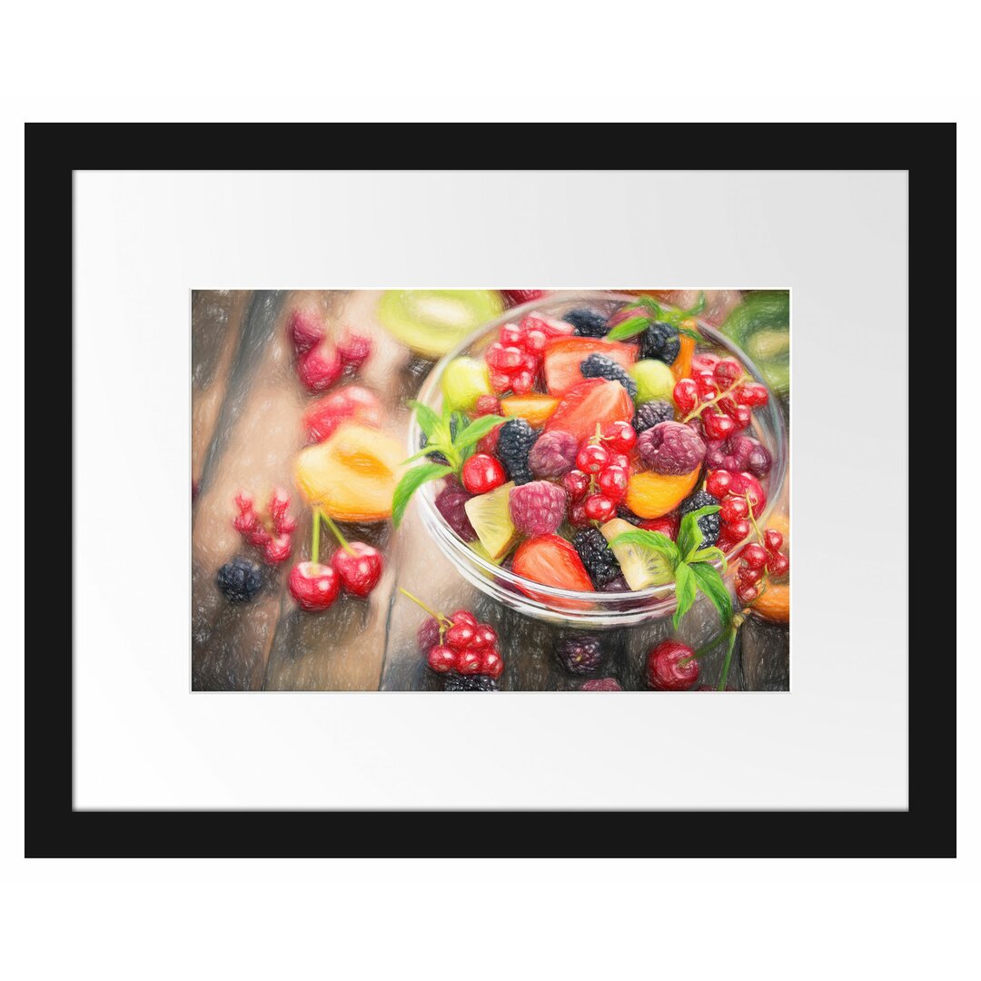 Gerahmter Fotodruck Fruit Salad in a Bowl