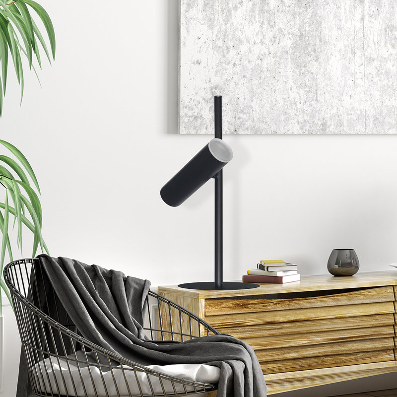 Lampe de bureau 19,75 po Tindell, Noir mat