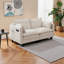 Canapé moderne en chenille beige moderne avec 2 places avec ports USB et poches latérales, parfait pour les petits espaces-129023809