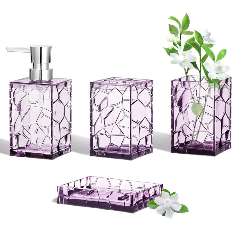 Lavender purple acrylic bathroom countertop set