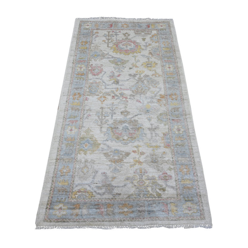Tapis de couloir oriental noué à la main 3 pi 1 po x 5 pi 9 po Angora