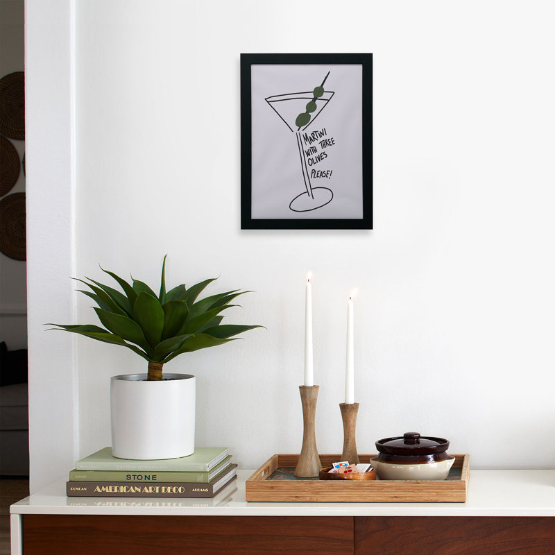 Affiche encadrée AthenesAtelier Martini Three Olives, H 12 po x l 9 po