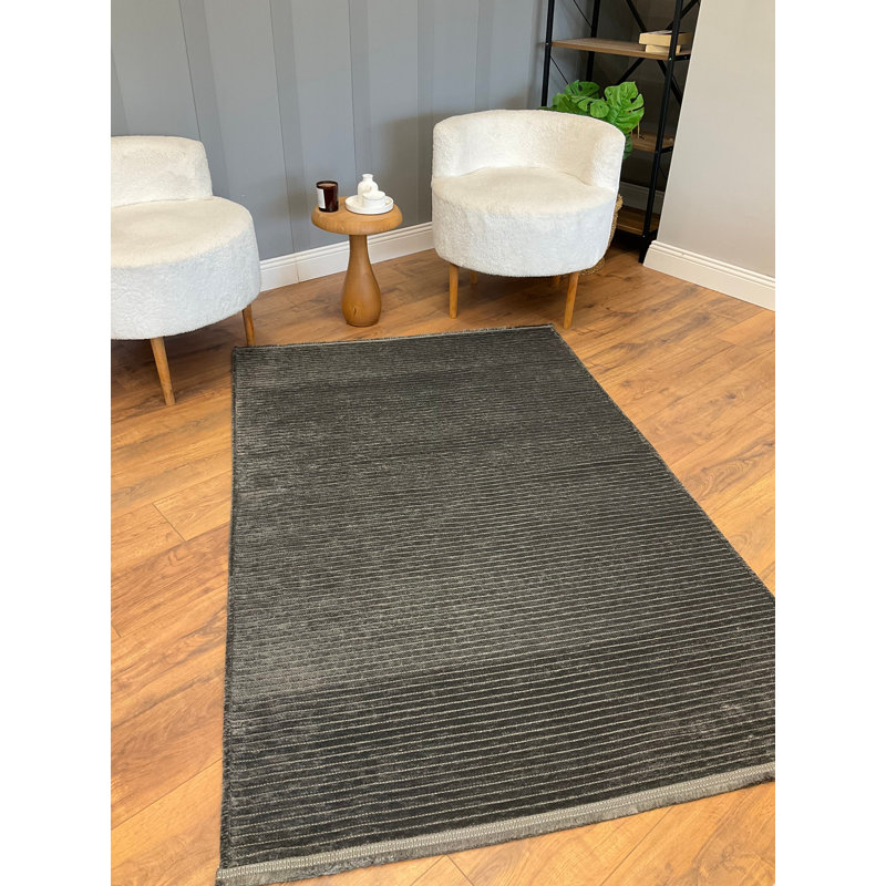 Amiliya Solid Colour Chenille Area Rug, Runner 203.2 x 762cm