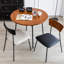 Table de salle à manger ronde en bois massif noyer et noir-274623154