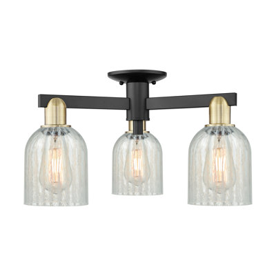 Arcadia - Mathilda - 3 Light Semi-Flush Mount with Mouchette Shade