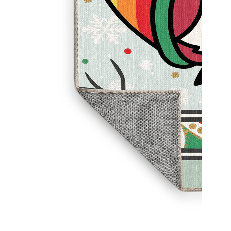 Tapis de Noël hiver lavable Ginza Six, Rectangulaire 2 pi x 3 pi