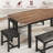 47.3"-63" Extendable Dining Table for 4-8 Rectangular Wood Kitchen Table with Strong Metal Frame Walnut color plateiron frame Walnut Black
