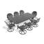 9-Piece All-Weather Cast Aluminum Dining Set, Include 8 Swivel Chairs And Rectangular Table With Black Frame-946812073