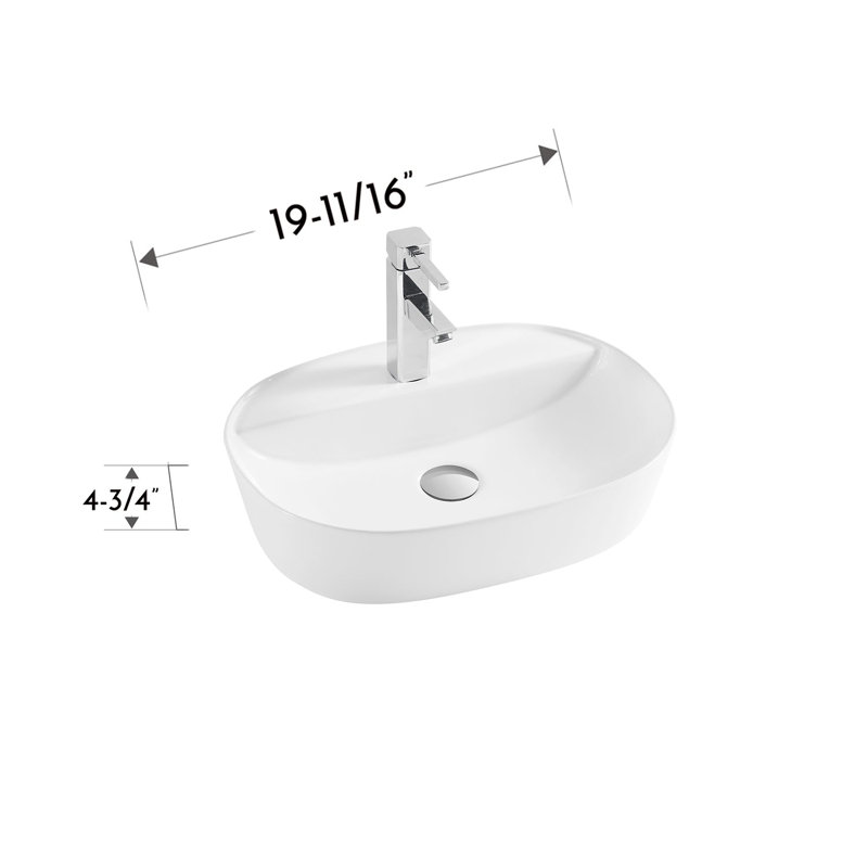 DAX 14.93'' Bathroom Sink, Matte Black