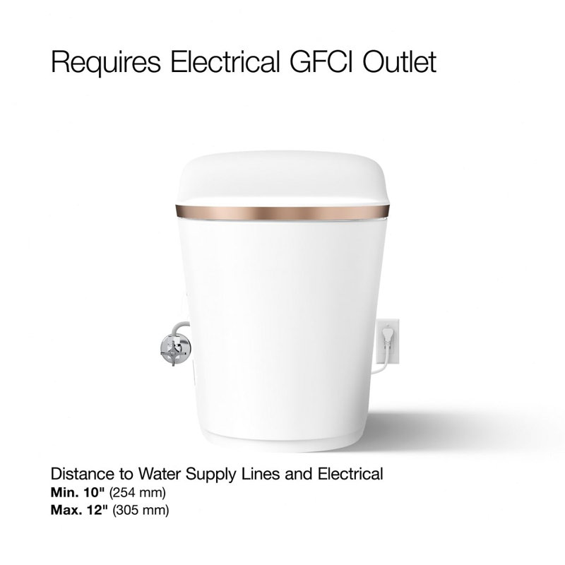 Eir™ Comfort Height™ Elongated Toilet, White/Rose Gold Trim