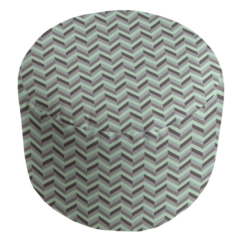 repose-pieds à chevrons Leffel, Vert / Gris