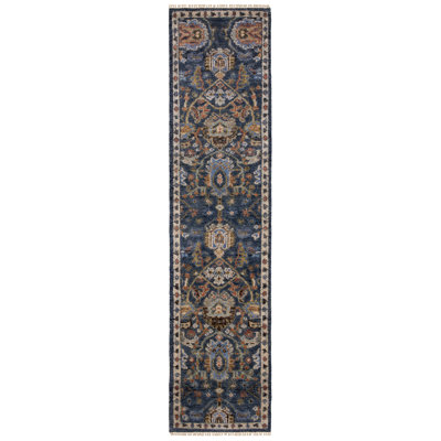 Tapis traditionnel bleu marine / multicolore Gowen
