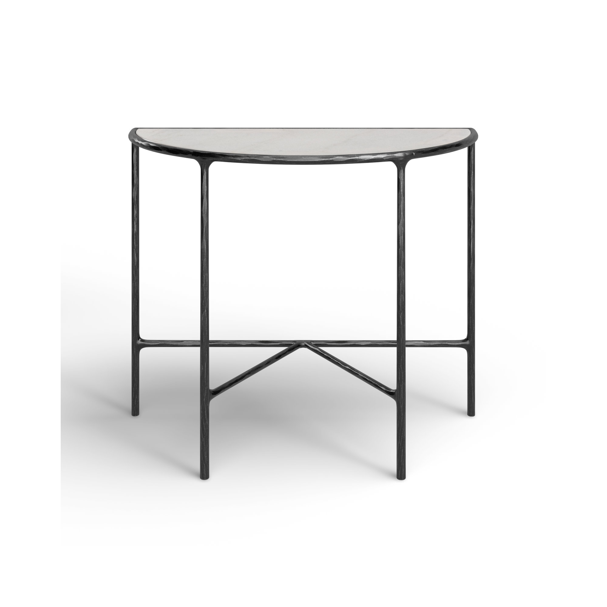 Evelynn 36'' Console Table, White Marble, Black