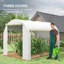Chariya 3 x 2 m Polytunnel Greenhouse Zipped Door Mesh Windows White