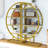 Alsobrook 4 Tiers Round Open Bookshelf with Metal Frame for Office
