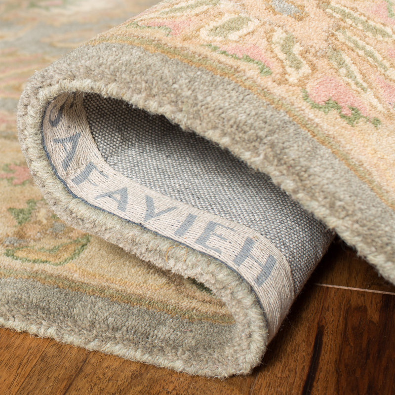 Tapis bleu / beige en laine touffeté à la main Cranmore, Ovale 7 pi 6 po x 9 pi 6 po