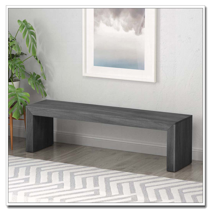 Banc en bois d'acacia, Noir