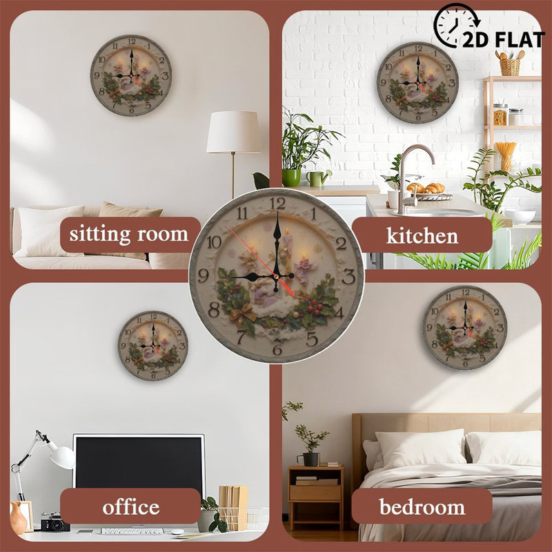 Horloge-avec-elfes-et-ours-polaire