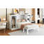 Lit simple blanc avec tablette latérale et garde-robe - Option de rangement pour lit simple