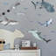 Décalcomanie murale colle et colle requins