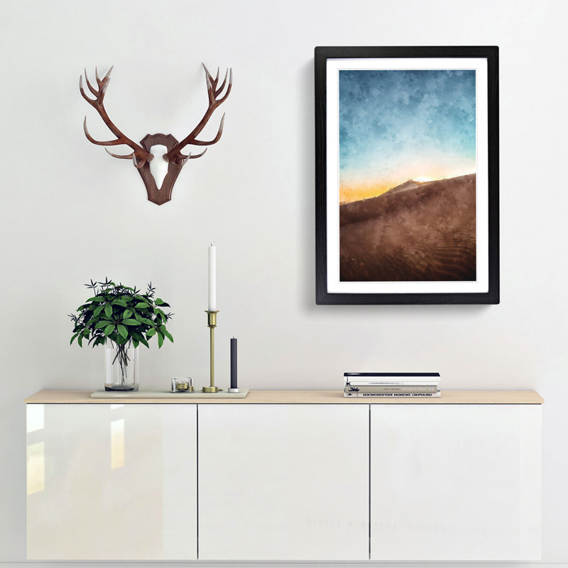 Sand Dunes in Egypt - Picture Frame Graphic Art Print, 33cm H x 24cm W x 2cm D, Black Framed