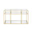 Table de canapé en verre transparent et finition dorée