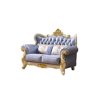 Peacham 70'' Genuine Leather Rolled Arm Loveseat