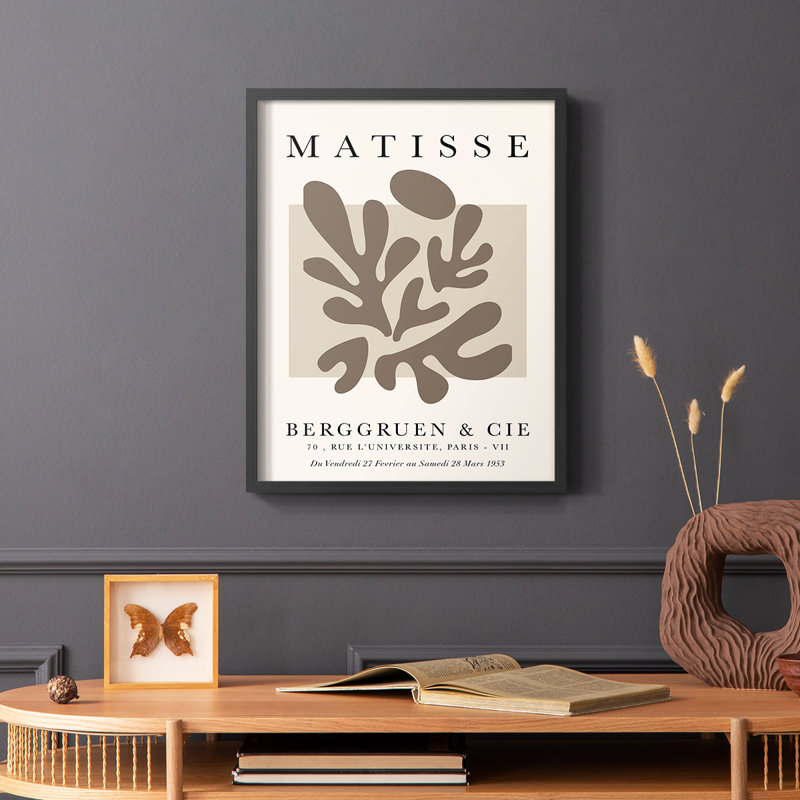 Matisse CC XXV III, reproduction encadrée - bois massif, H 20 po x l 16 po, Noir, noir, noir, noir