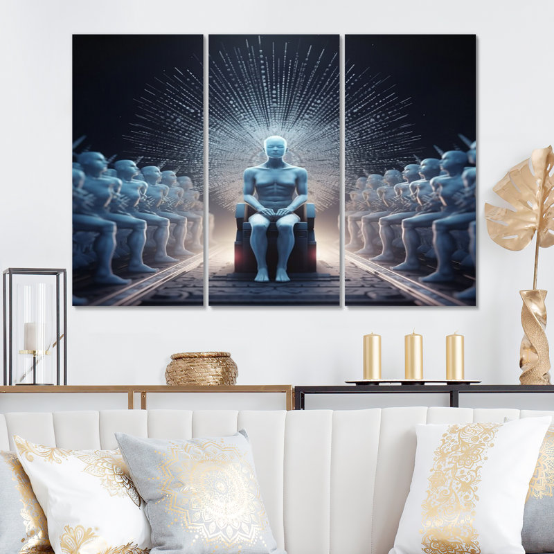 AI Consciousness - Ensemble de décoration murale robot, H 28 po x l 36 po x P 1 po