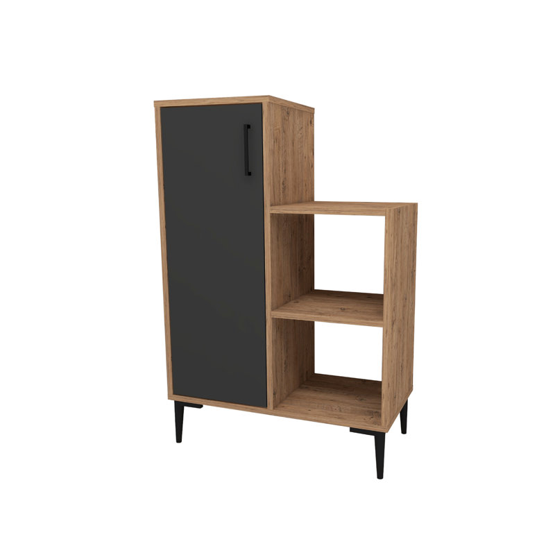 6 Pair Shoe Rack, Beige/Grey