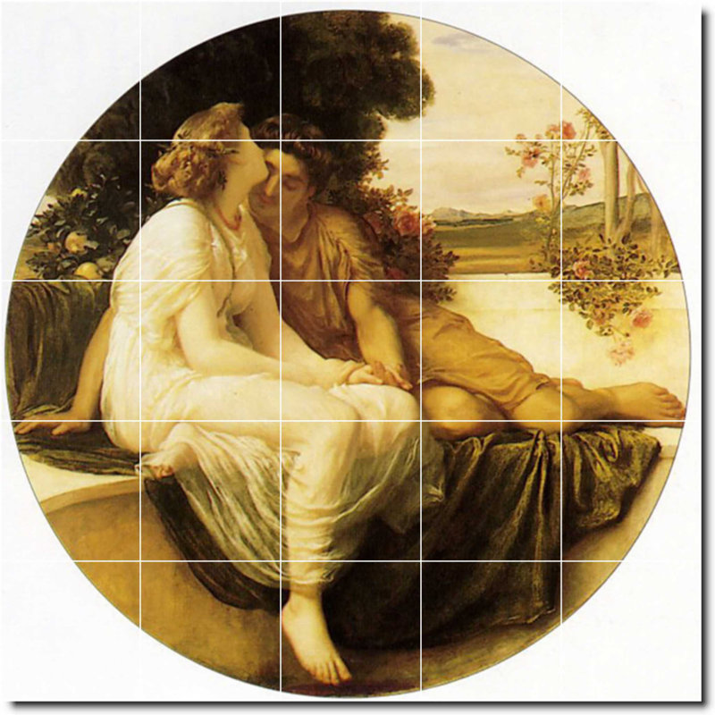 40" x 40" Ceramic Painting Decorative Mural Tile 8" x 8", Man Woman 05332