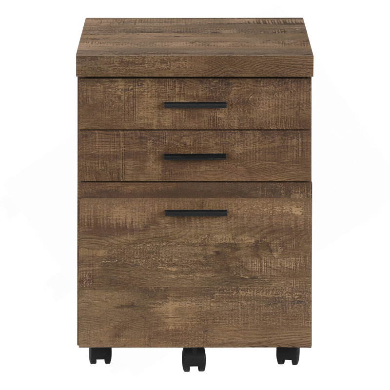 File Cabinet, Rolling Mobile, Storage Drawers, Printer Stand, Office, Work, Brown Laminate, Contemporary, Modern, Brown