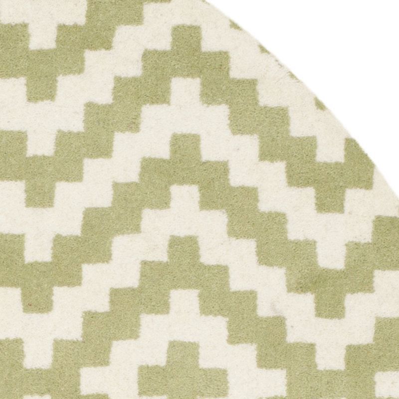 Deedgra Hand Tufted Wool Chevron Rug, Round 6'