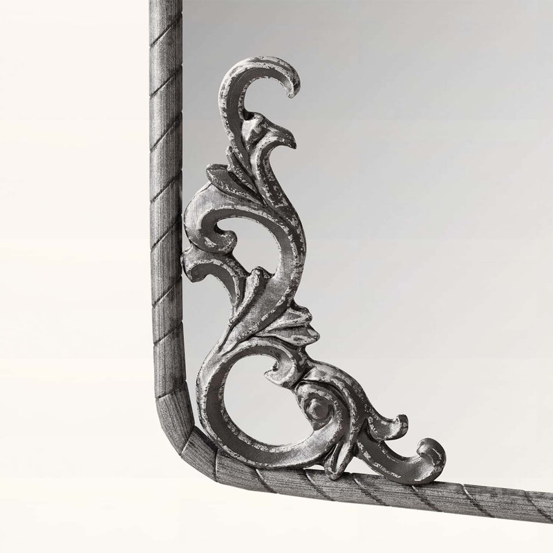 Miroir mural pour décoration intérieure rétro, Argent antique