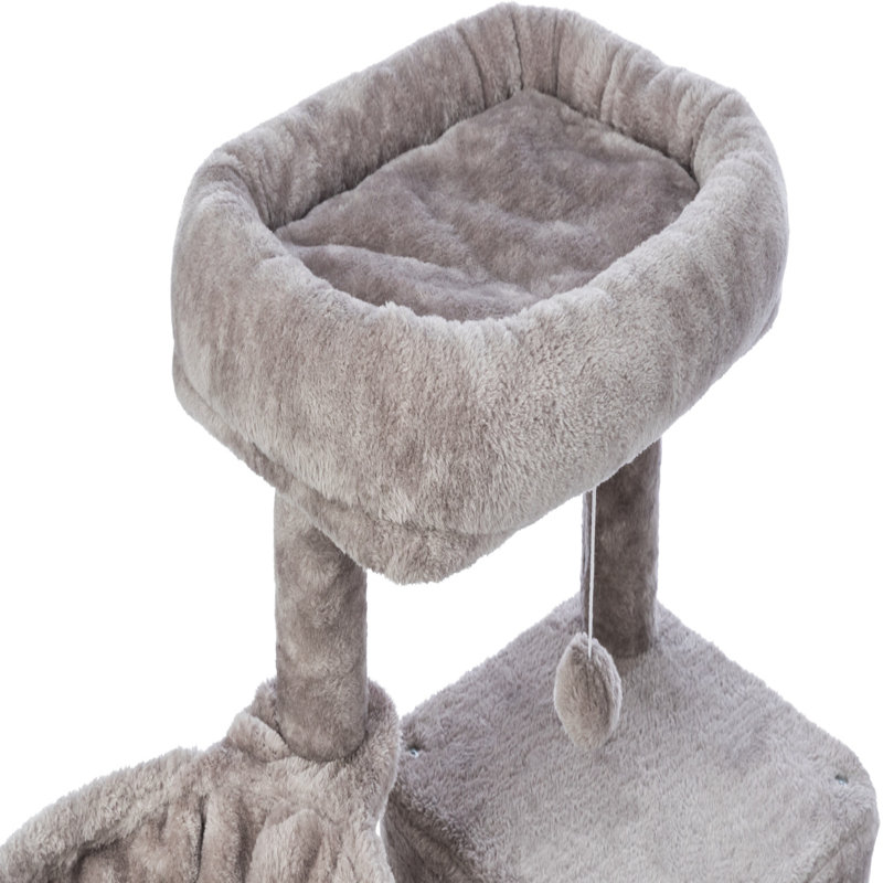 Gray Plush and Sisal 39.4" Cat Tree with Condo
