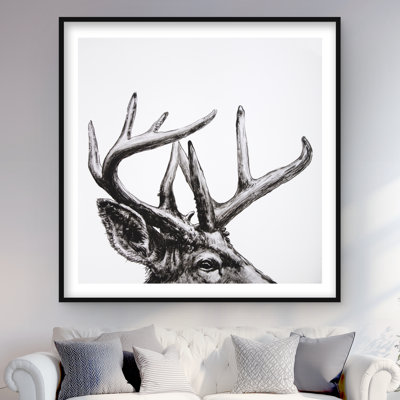 Roe Deer Plume - Rustic Wildlife Framed Print for Home Decor