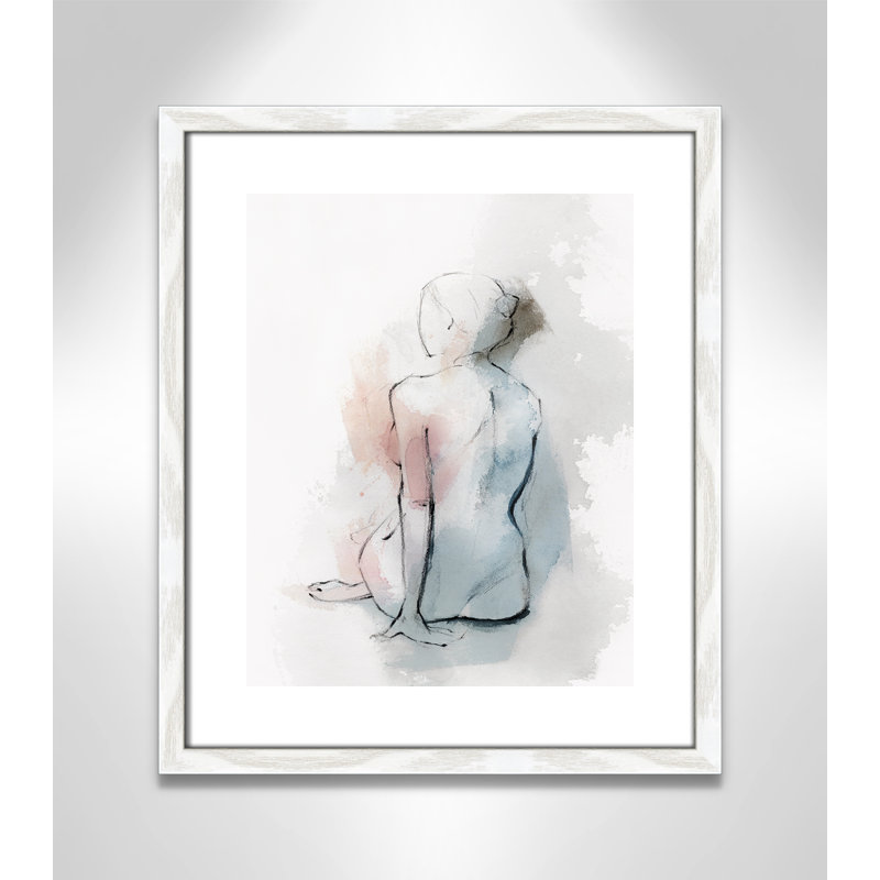 «Pastel Woman II» par Isabelle Z - reproduction d'art, H 19 po x l 16 po x P 0,75 po, Papier avec cadre en bois blanc
