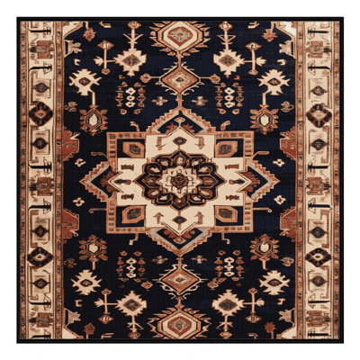 Machine Washable Persian Black Area Rug