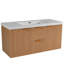 Meuble-lavabo mural moderne à lavabo simple de 47,24 pouces, armoire de rangement en MDF avec comptoir en SMC, portes d'armoire à fermeture douce et tiroirs de rangement compartimentés pour la rénovation de salle de bain
