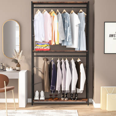 Latitude Run® 75 Inch Freestanding Closet Organizer Garment Rack