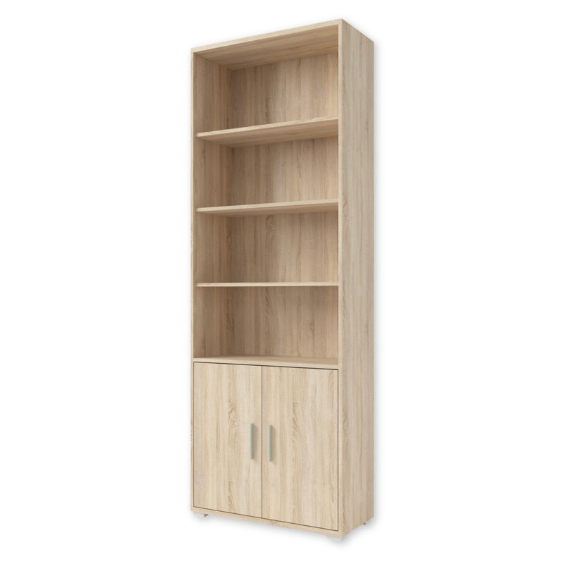 OFFICE LINE 220cm H x 79cm W Engineered Wood Standard Shelf Bookcase, Sonoma Oak