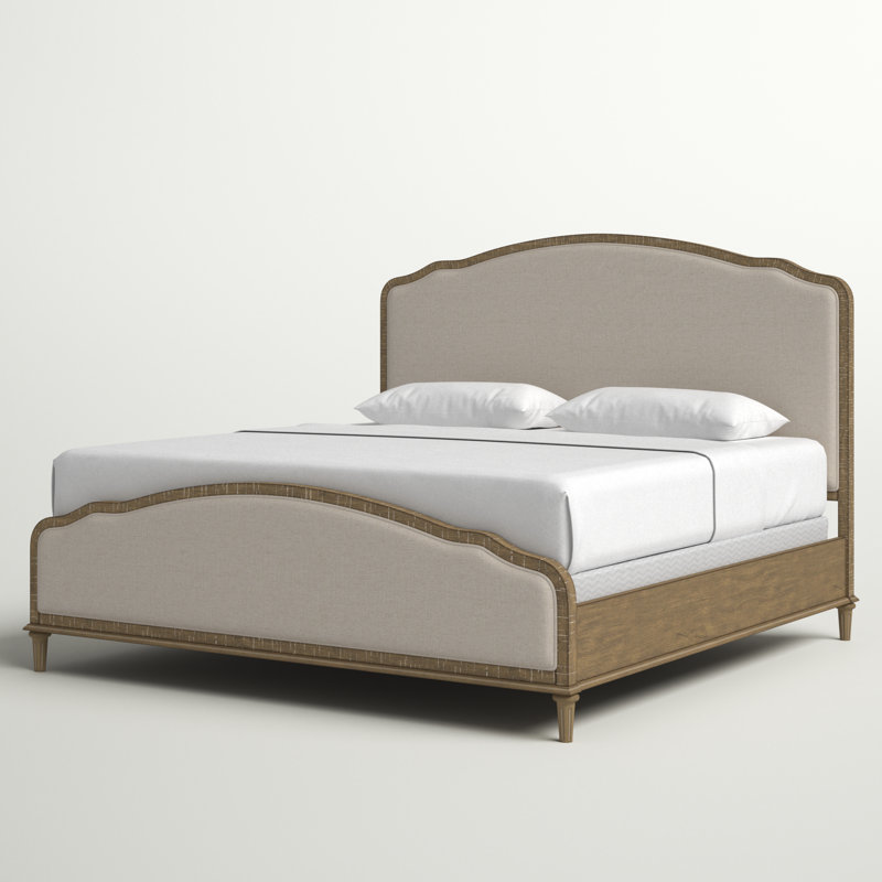 Ilay Solid Wood Arched Headboard Upholstered Bed, King
