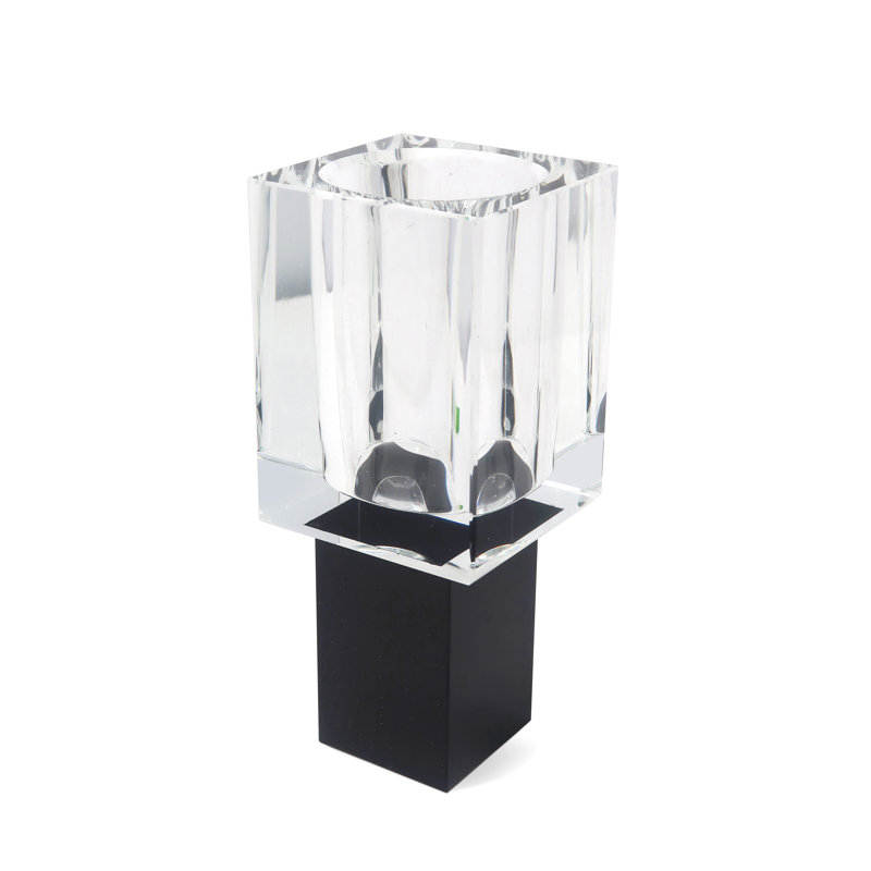 Vase de table en cristal Feryal, H 7,50 po x l 3,25 po x P 3,25 po