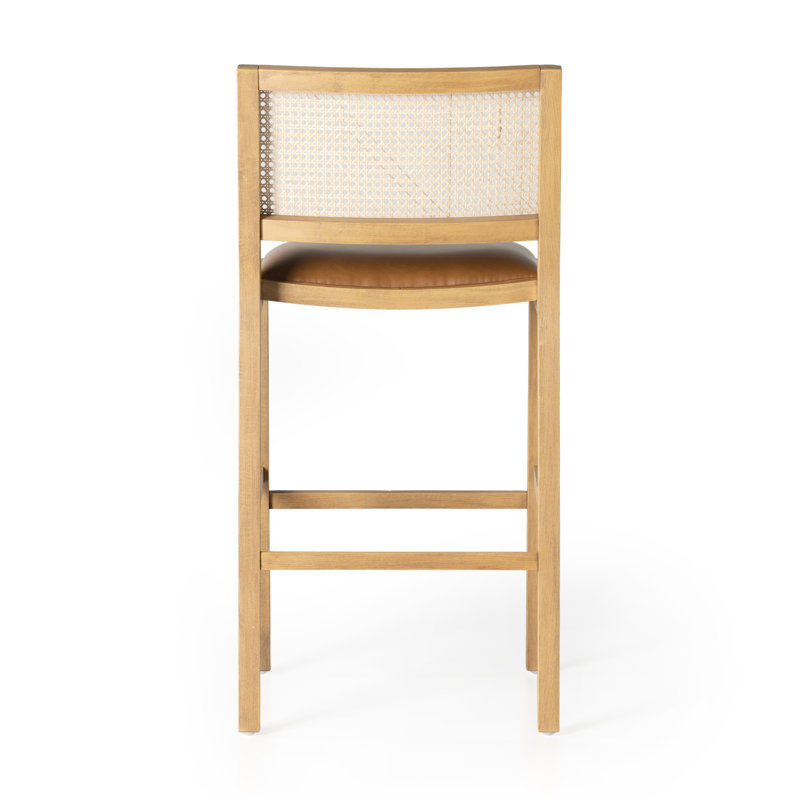 Caswell 27" Counter Stool, Bar Stool (31” Seat Height), White Polyester Blend