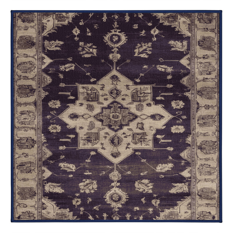 Tapis mauve lavable à la machine, Carré 5 pi