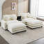 Canapé modulaire en chenille de 111 po avec deux repose-pieds amovibles, deux ports USB, deux porte-gobelets et une grande boîte de rangement pour le salon-24339847