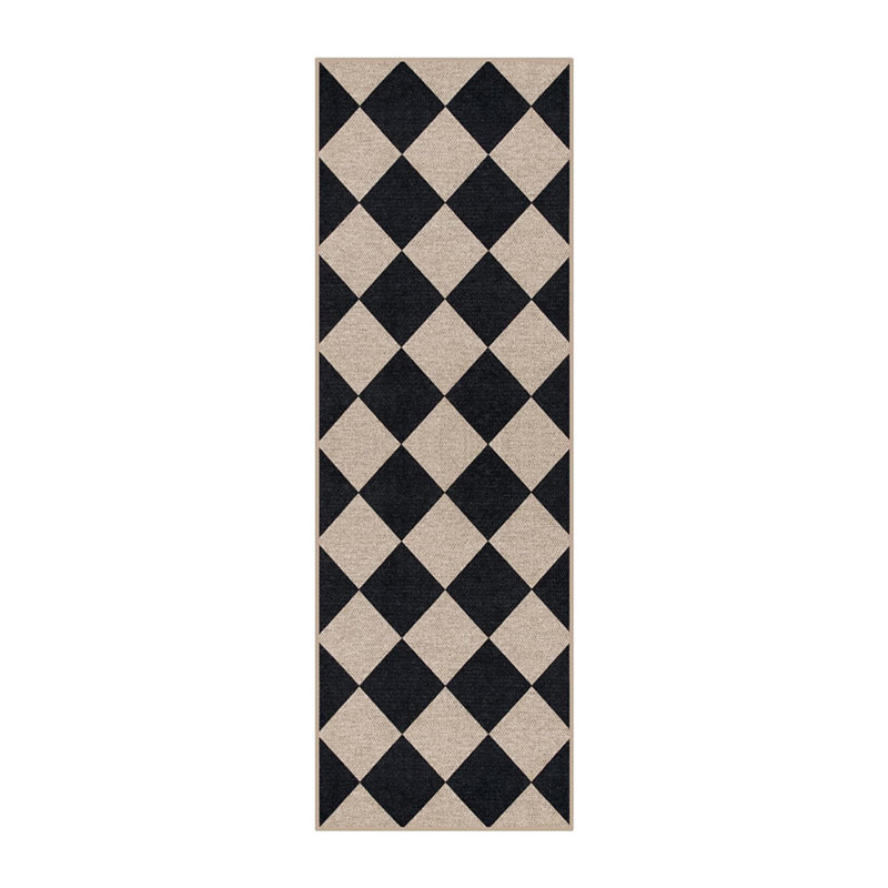 Checkered Jute Rug Machine Washable Checkered Pattern Rug Minimalist and Stylish Perfect for Bedrooms, Living Rooms, and Hallways