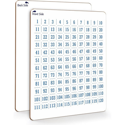 Scribbledo Dry Erase Number Chart 9”x12” White Board Teacher Student 100 Chart For First Grade Classroom Kid Small Math Practise Whiteboard Kindergarten 1st Grade School Supplies