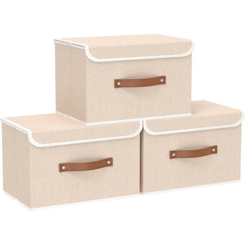 Brayden Studio Bin, 25cm H x 25cm W x 25cm D, Beige